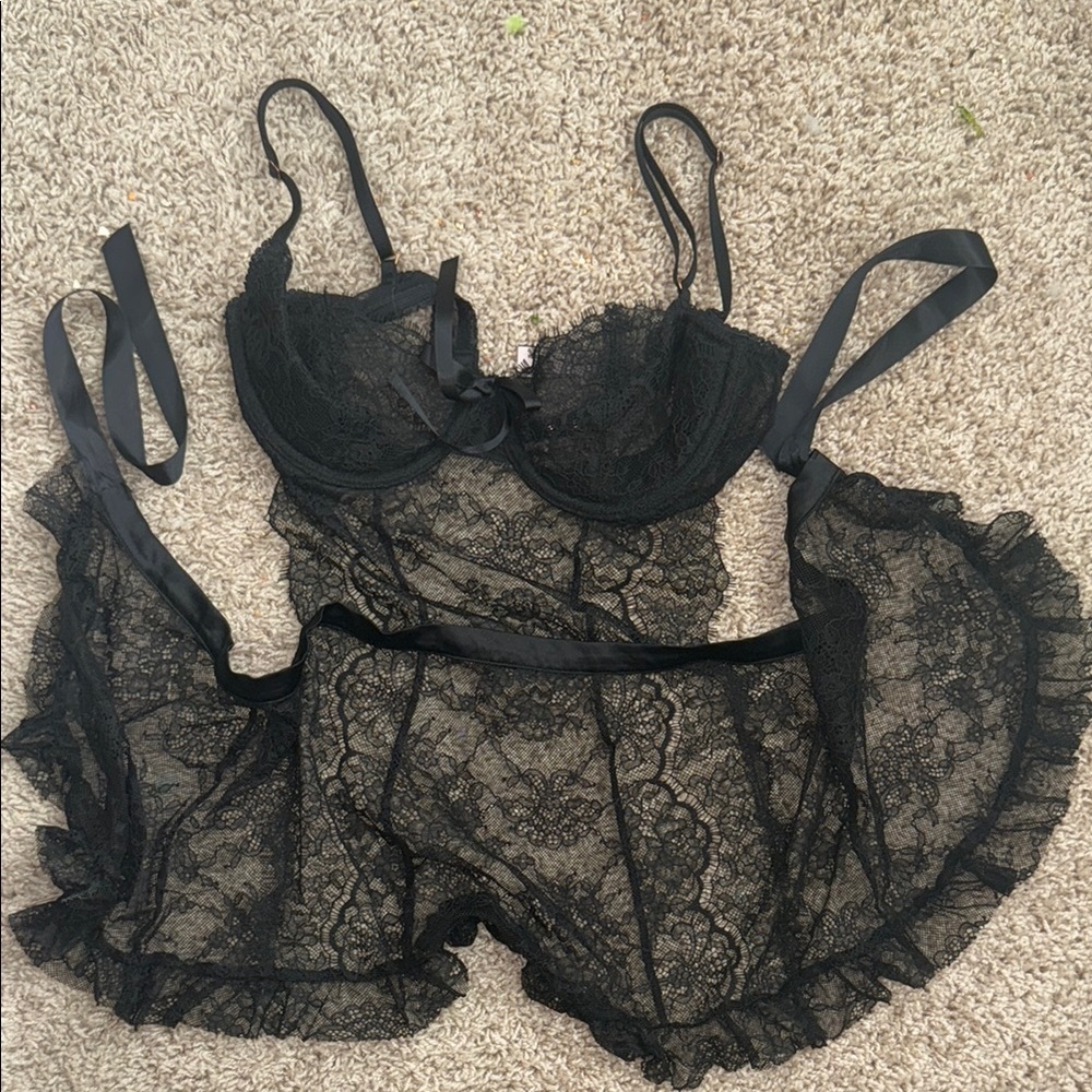 VS Black Lace Lingerie